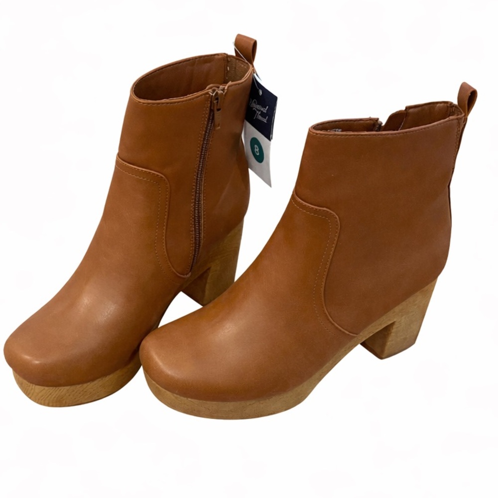 Universal Thread Brown Platform Ankle Clog Boots … - image 1